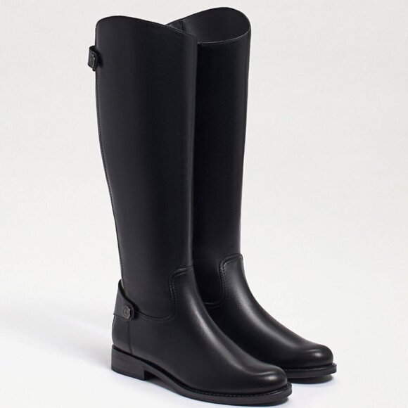 Sam Edelman Mikala Riding Boot Black Leather - Picture 1 of 9